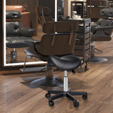 Ergonomic Saddle Stool Rolling Swivel with Wheels