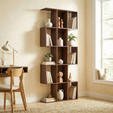 5-Tier S-Shaped Bookshelf — 15 Compartments
