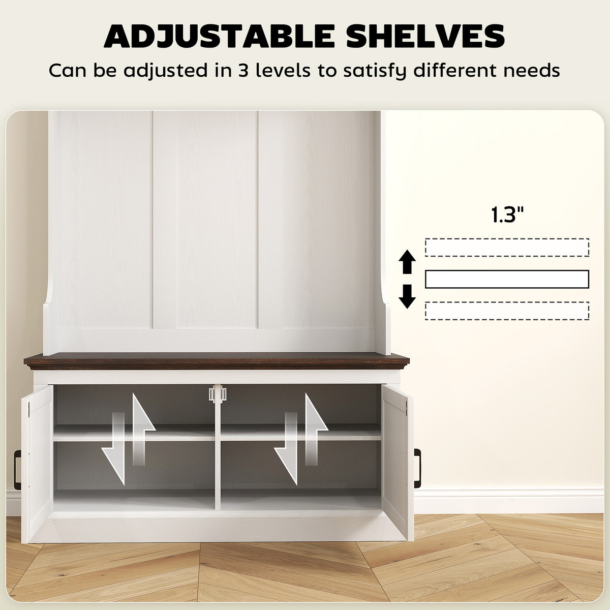 ਬੈਂਚ ਅਤੇ ਜੁੱਤੇ ਰੱਖਣ ਦੀ ਸਹੂਲਤ ਵਾਲਾ 3-ਇਨ-1 ਐਂਟਰੀ ਫਰਨੀਚਰ