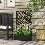Outdoor Privacy Screen with Raised Garden Bed Planter