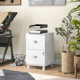 Lockable 2-Drawer Filing Cabinet with Adjustable Hanging Bars