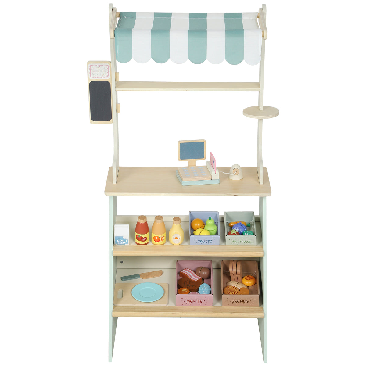 Wooden dishwasher playset toy for kids — Set of 32