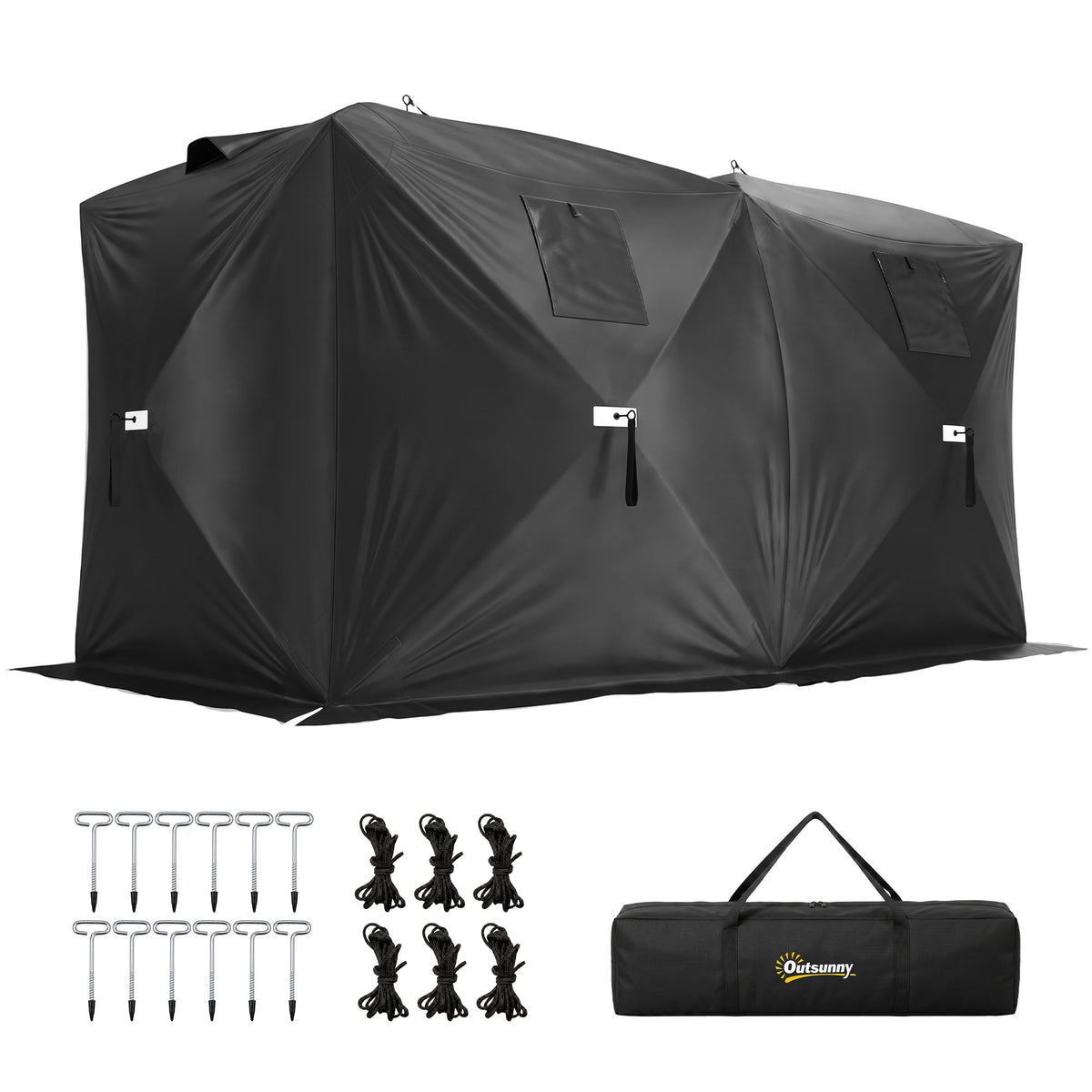 4 Person Pop-Up Ice Fishing Tent 360 x 180 x 202 cm
