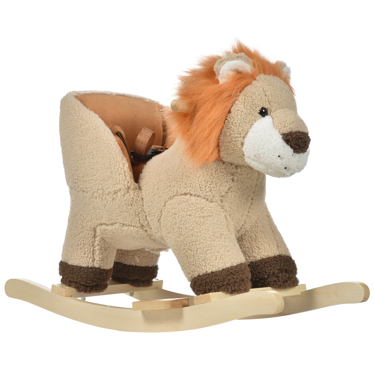 Baby rocking horse plush lion toy