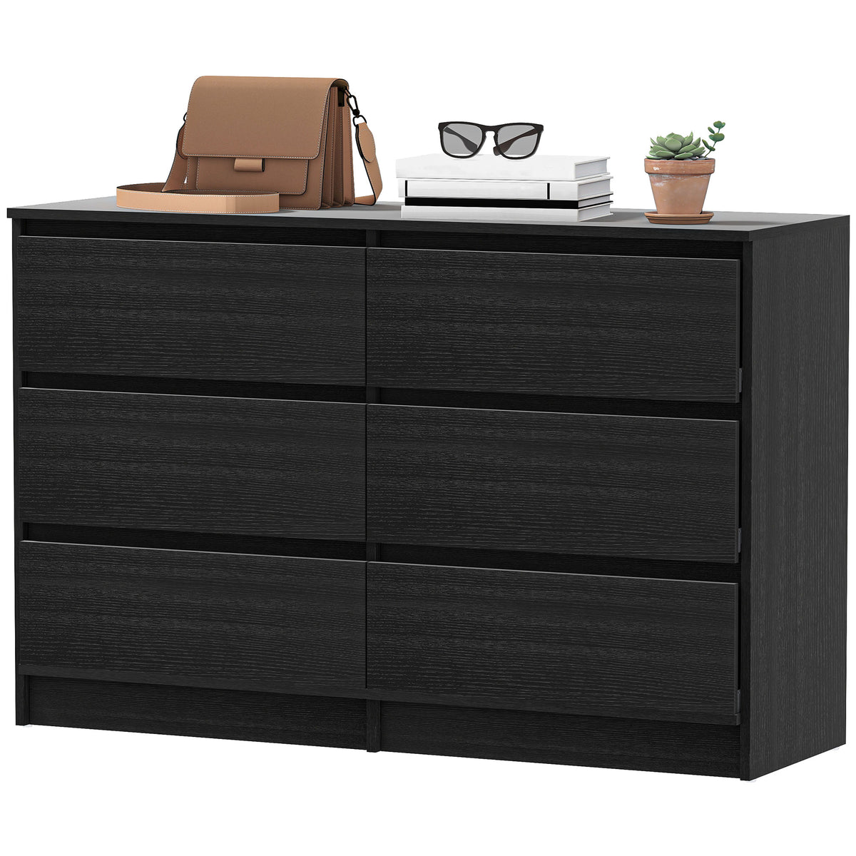 Modern 6 Drawer Wide Chest of Drawers