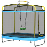 Kids Trampoline with Safety Net and Swing