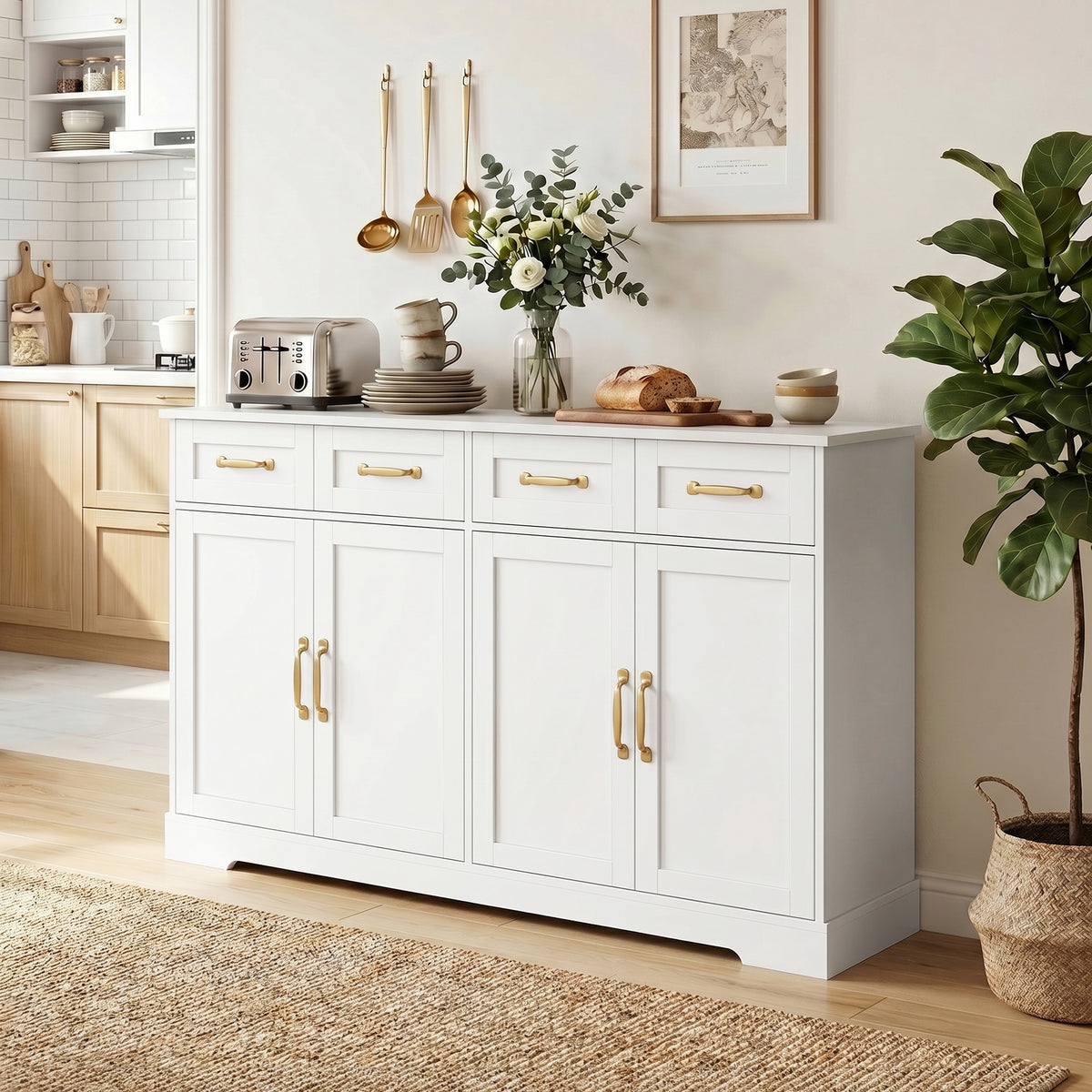Aparador de cocina moderno con almacenamiento
