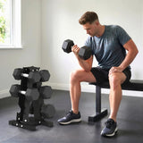 Hex Dumbbell Weight Set with Vertical Rack