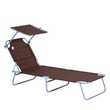 Folding Lounge Chair with Adjustable Sun Shade