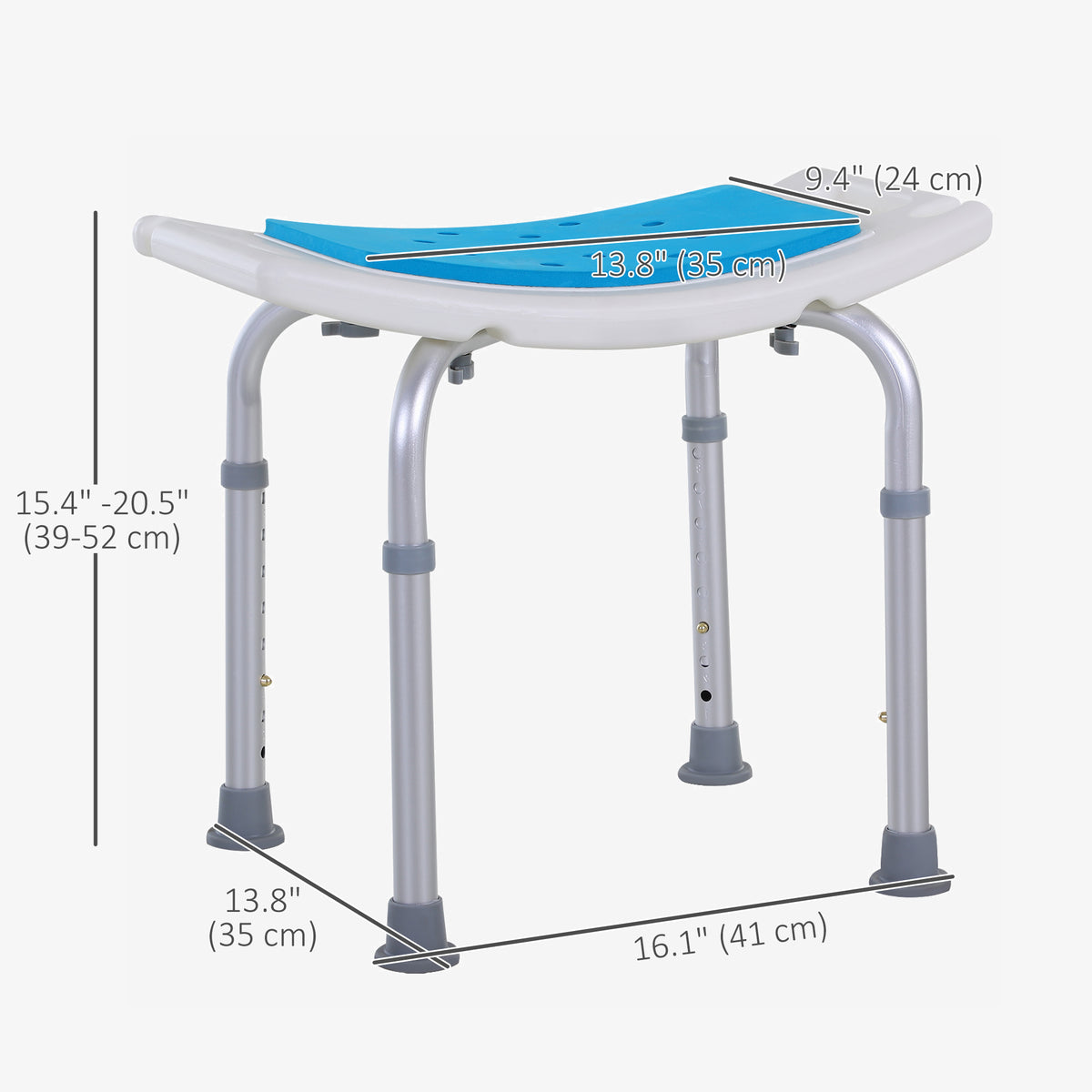 Height Adjustable Shower Chair — Aluminum