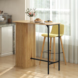 Tambour Bar Table 3 Side Shelves Rectangular Metal Frame