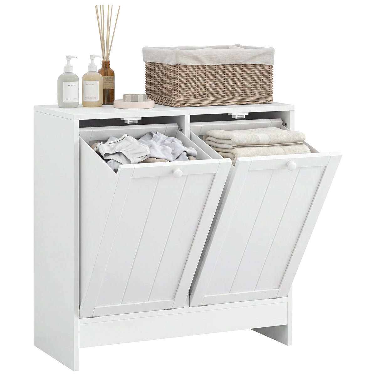 Mueble de lavandería basculante moderno de dos compartimentos