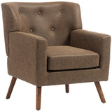 Mid-Century Modern PU Leather Accent Chair