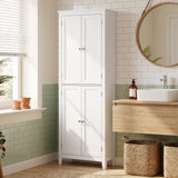 Freestanding Narrow Bathroom Storage Cabinet with Adjustable Shelves