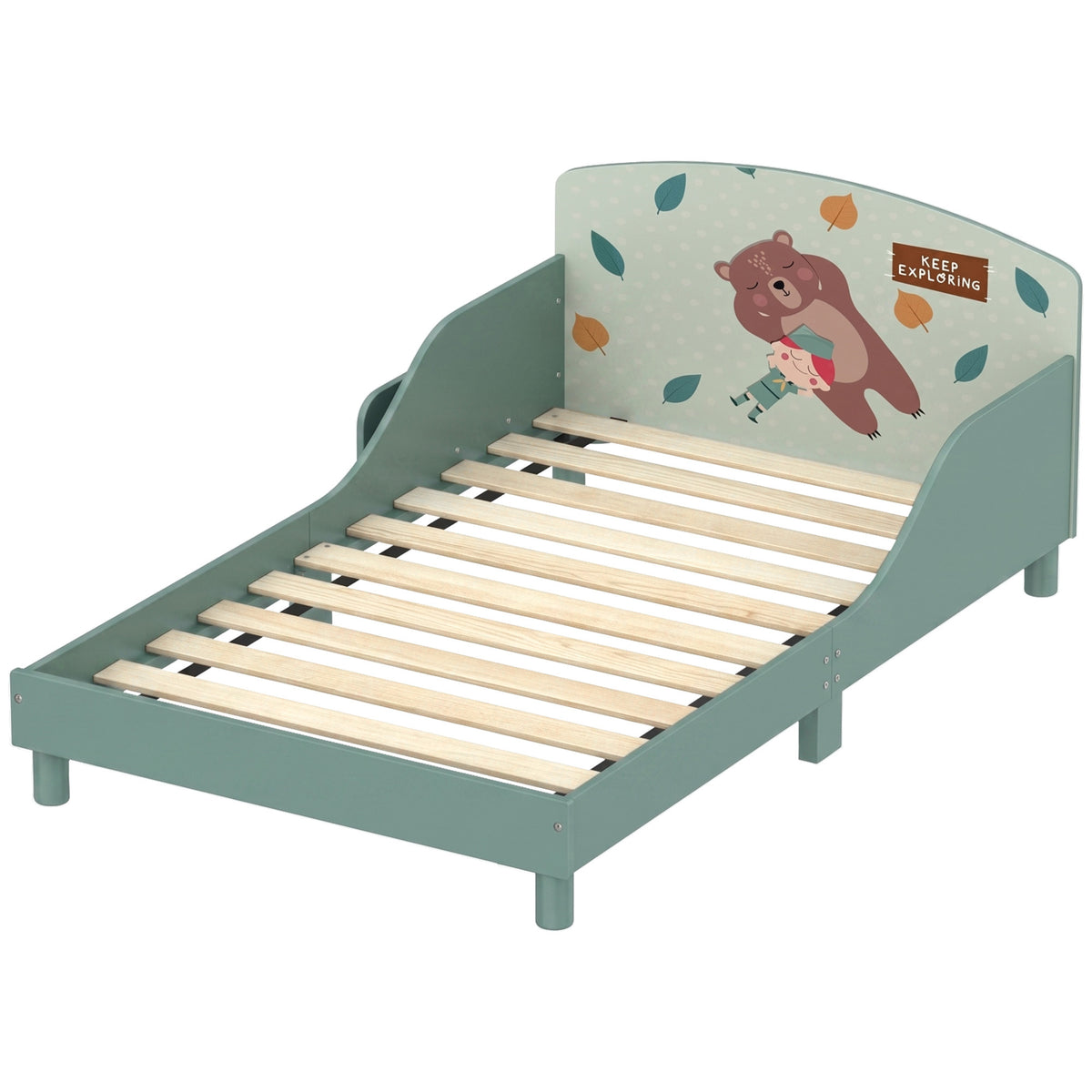 Cama Montessori para niños pequeños con almacenamiento lateral