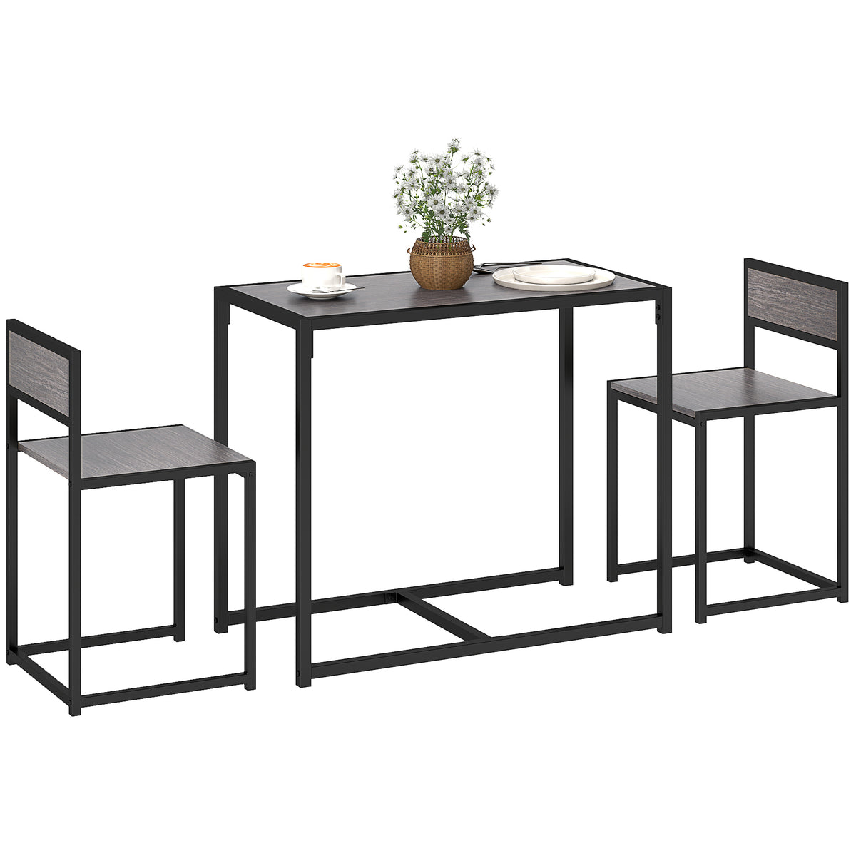 3-Piece Industrial Dining Table Set