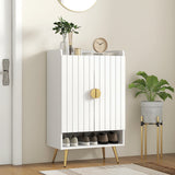 Narrow Shoe Cabinet 4-Tier Adjustable Shelves, 15 Pairs