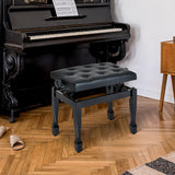 Adjustable Height Piano Bench with Padded Cushion
