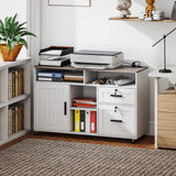 Mobile Printer Cabinet with Charging Station