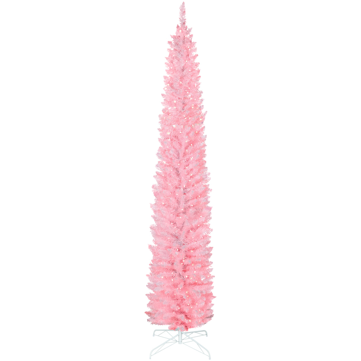Slim Artificial Christmas Tree with Synchronized LEDs