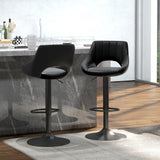 Set of 2 Swivel Bar Stools Adjustable Height