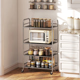 4-Tier Stainless Steel Rolling Utility Cart