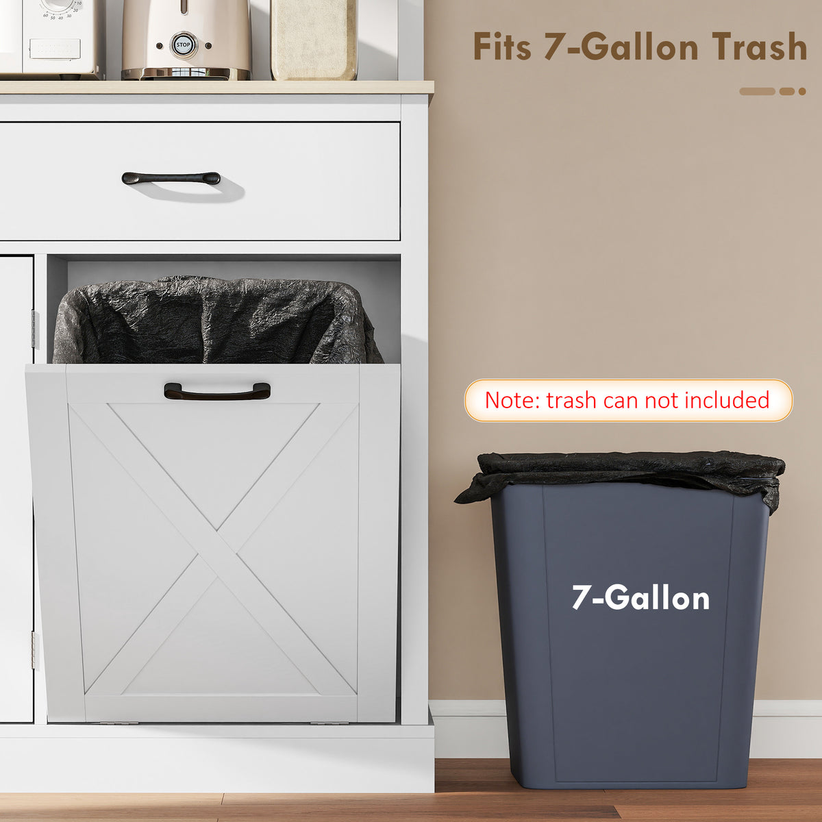 Kitchen Pantry Cabinet with Charging Station 26 L