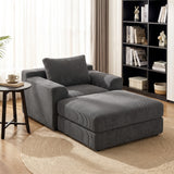 Corduroy convertible chair bed 130 cm