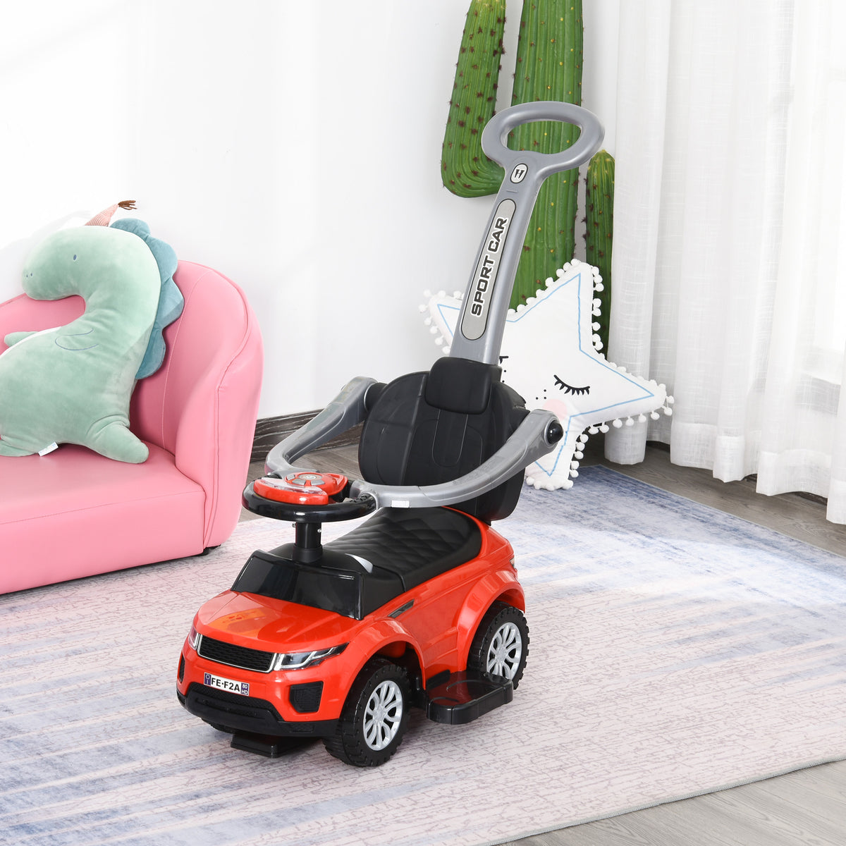 3-in-1 Toddler Push Ride-On Car