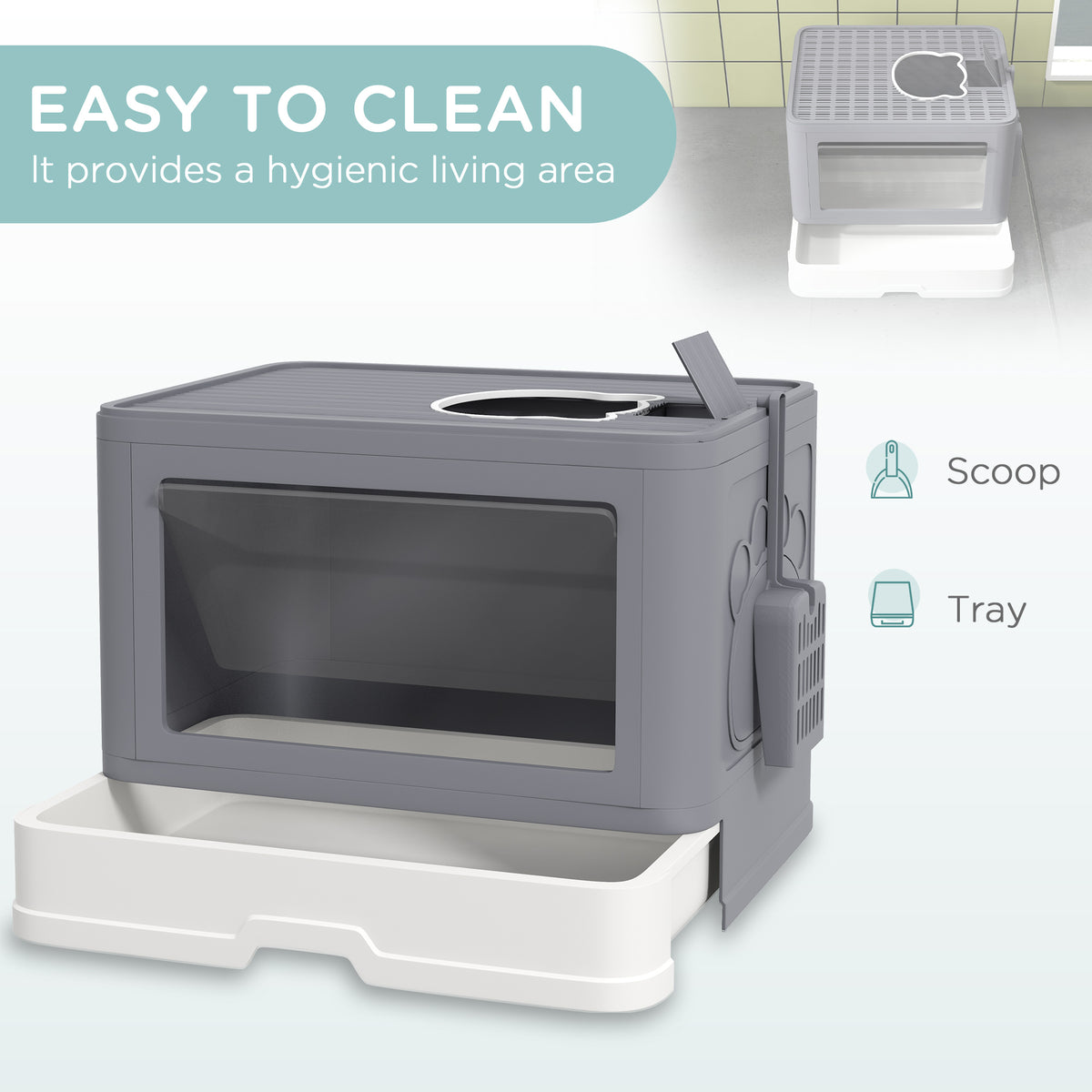 Caja de arena cerrada para gatos