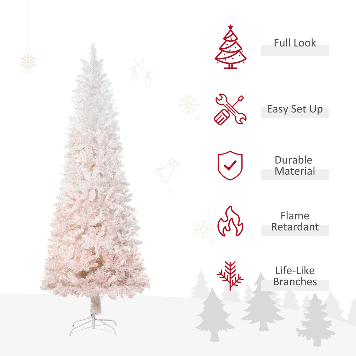 210 cm Pencil Artificial Christmas Tree