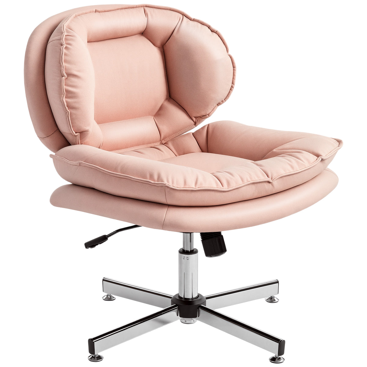 Wide armless tilting office chair