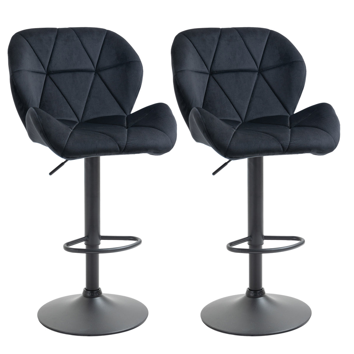 Bar stools adjustable fabric set of 2