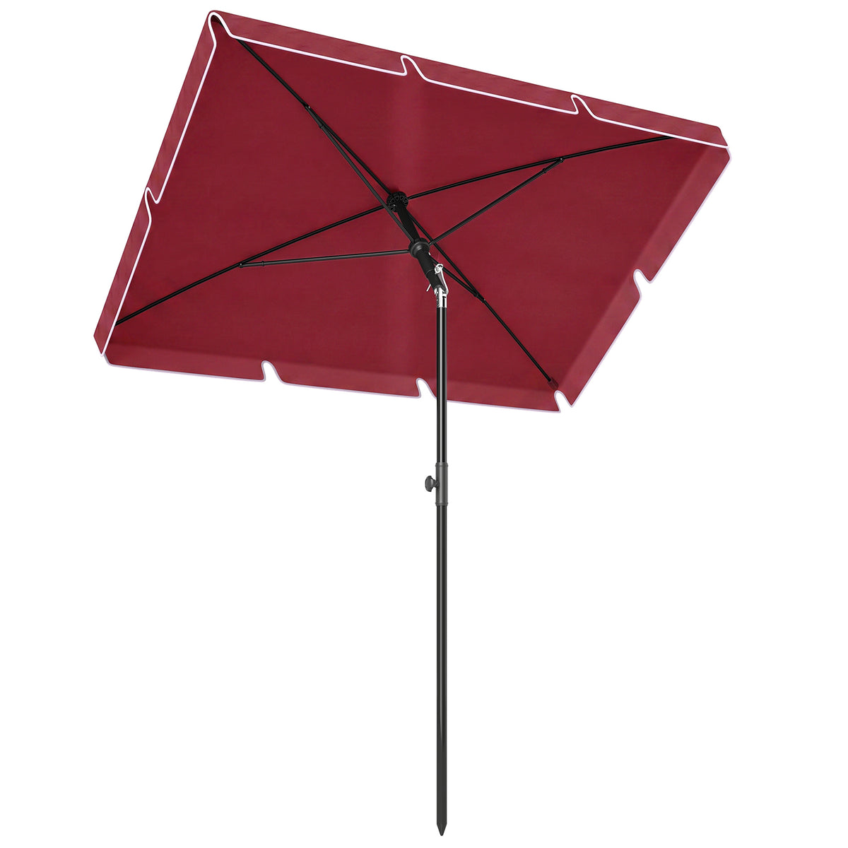 Rectangle Patio Umbrella 198 x 130 cm Tilting Aluminum