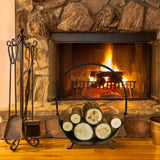Curved Firewood Log Rack Fireplace Wood Holder