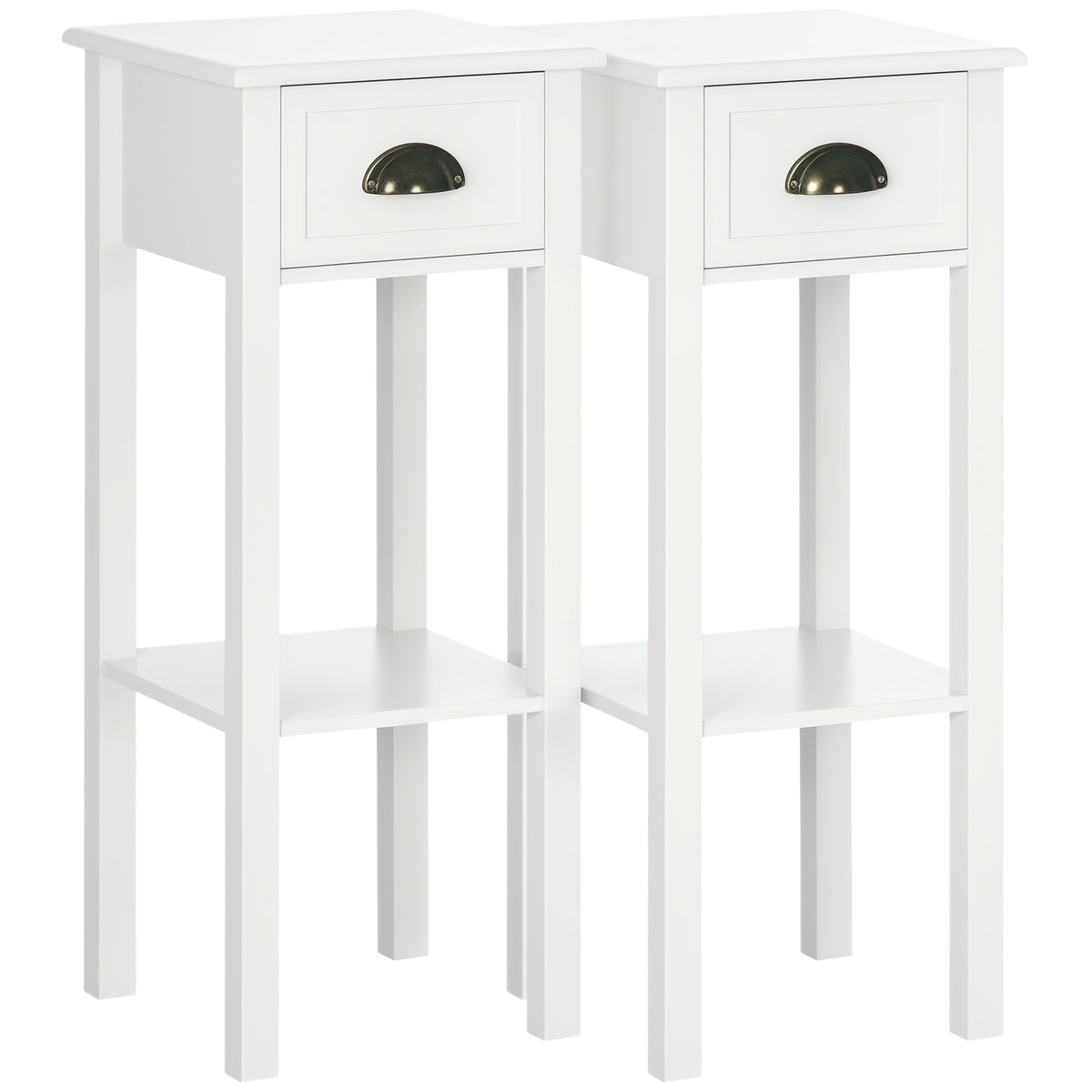 Narrow End Table with Drawer — Set of 2