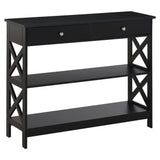 Mesa consola estrecha de 99 cm con cajones y estantes