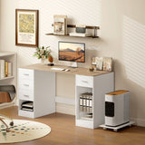 Computer Desk with 4 Drawers and Mobile CPU Stand