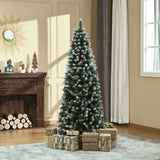Flocked pencil artificial Christmas tree