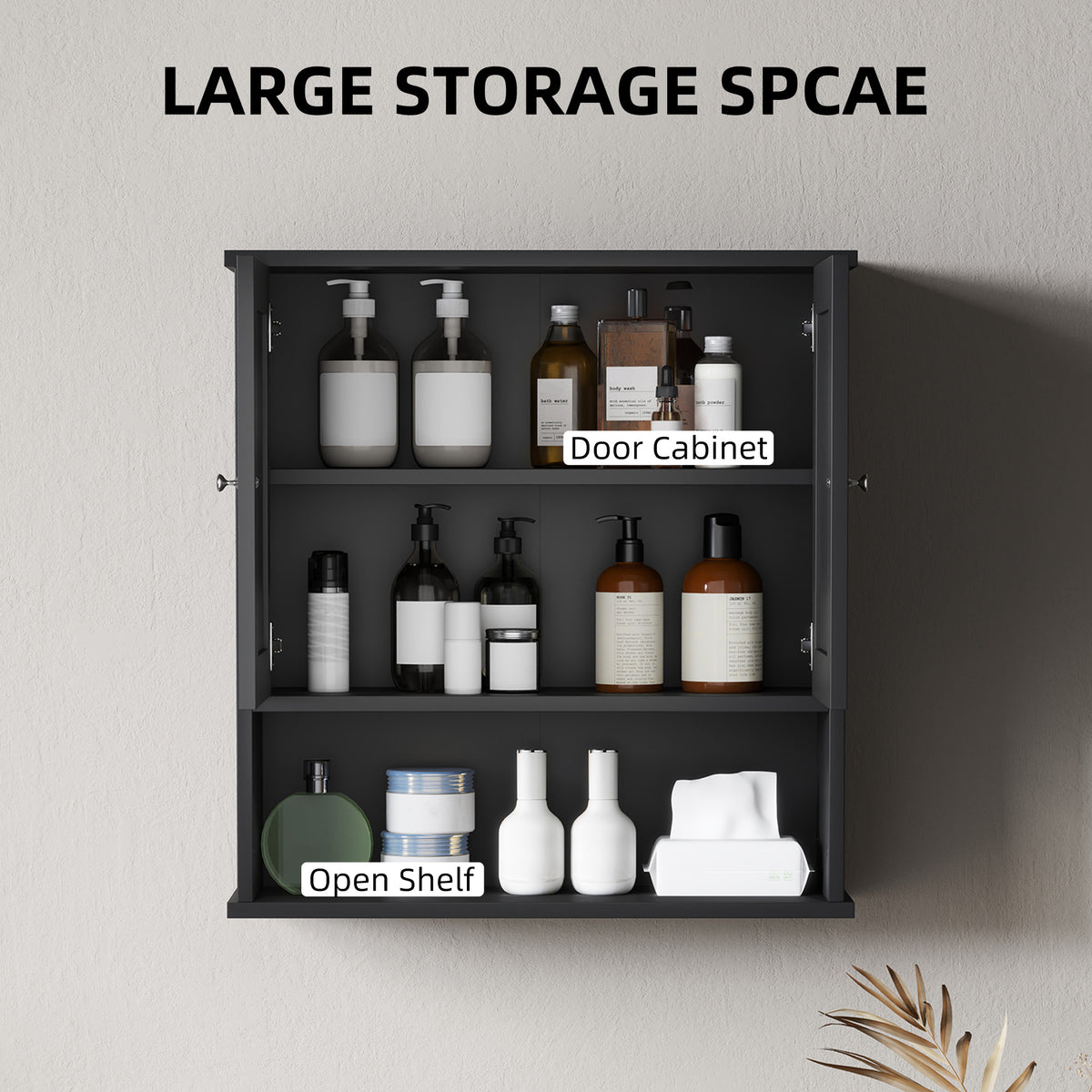 Wall Medicine Cabinet with Barn Doors Adjustable Shelf