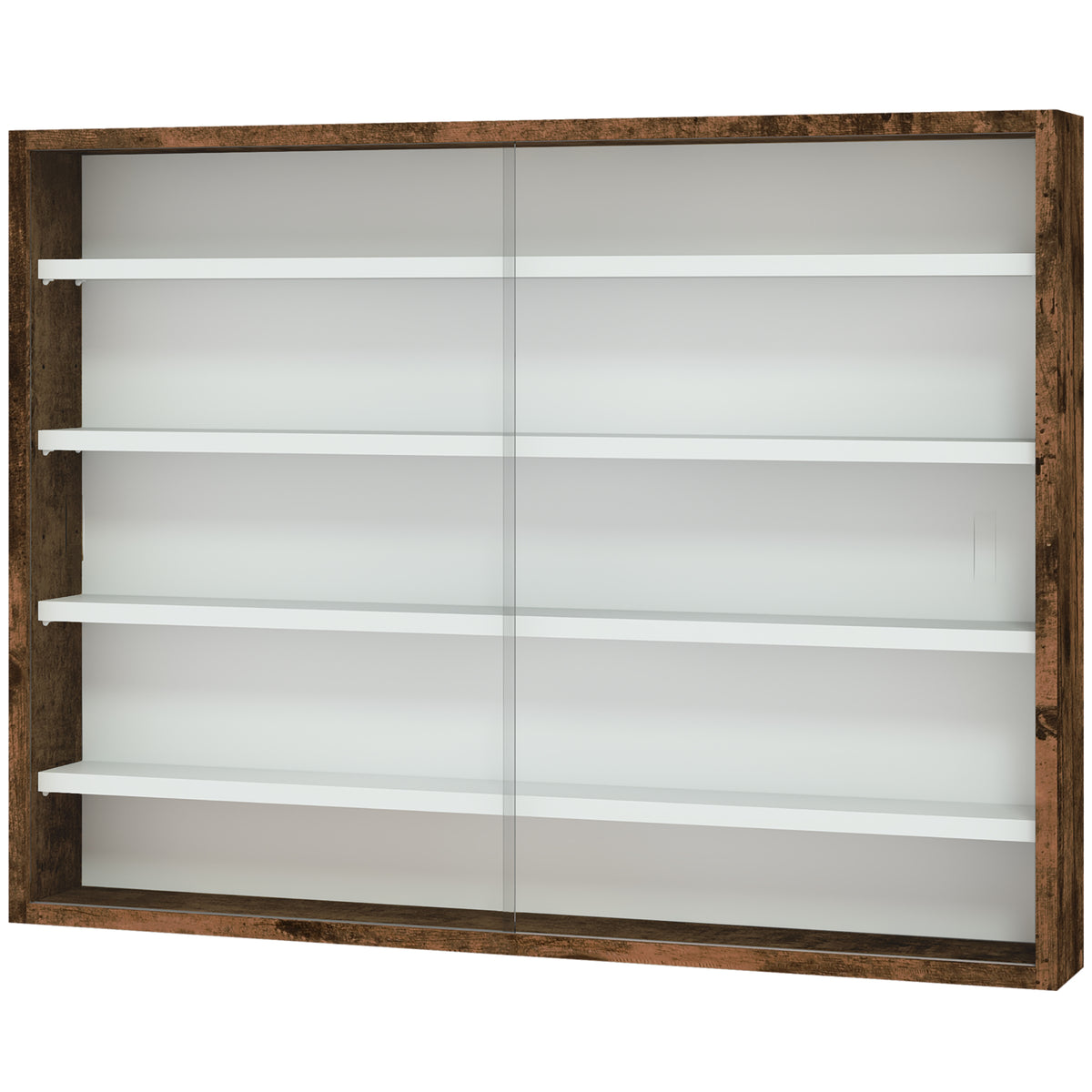 5-Shelf Wall Display Cabinet with 2 Glass Doors