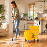 Mop Bucket with Wringer and Wheels 5-Gallon