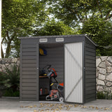 Galvanized Metal Garden Shed 6x4 ft — gray