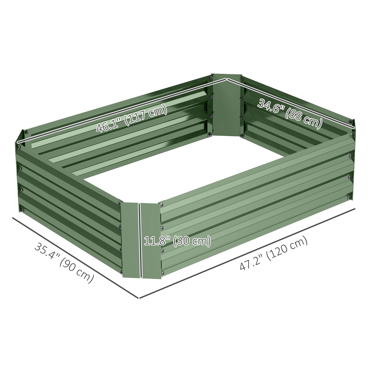Galvanized Raised Garden Bed 120 x 90 cm