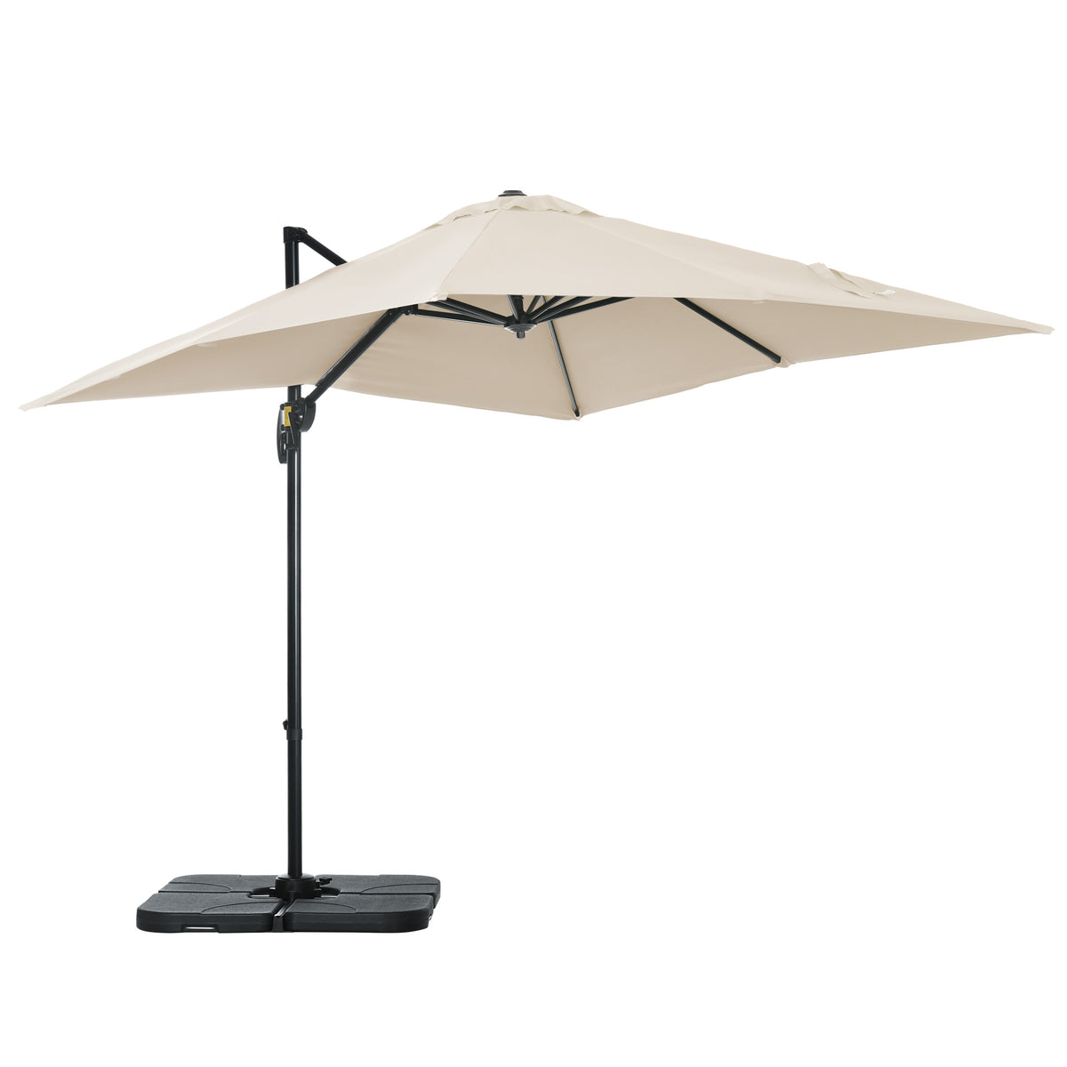 Sombrilla excentrada cuadrada de 245 cm con rotación de 360 grados