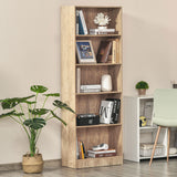 Biblioteca de 5 estantes con estantes ajustables