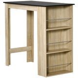 Bar table counter height 3 storage shelves