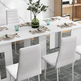 Sillas de comedor modernas de cuero sintético — Lote de 6