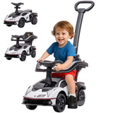 3-in-1 Toddler Push Ride-On Car with Horn and Safety Rails