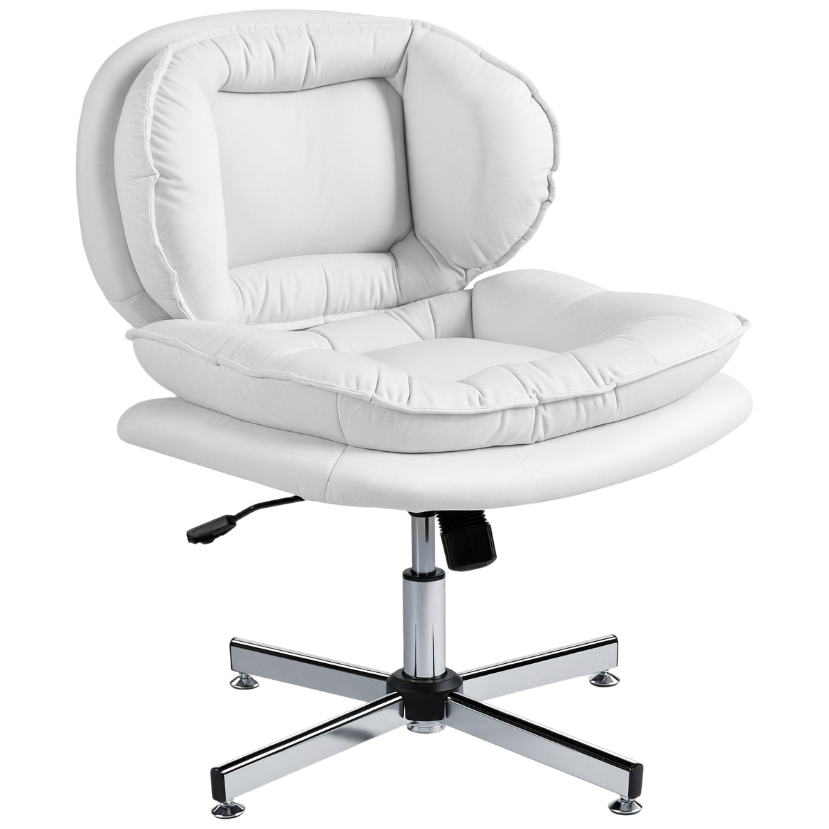 Wide armless tilting office chair